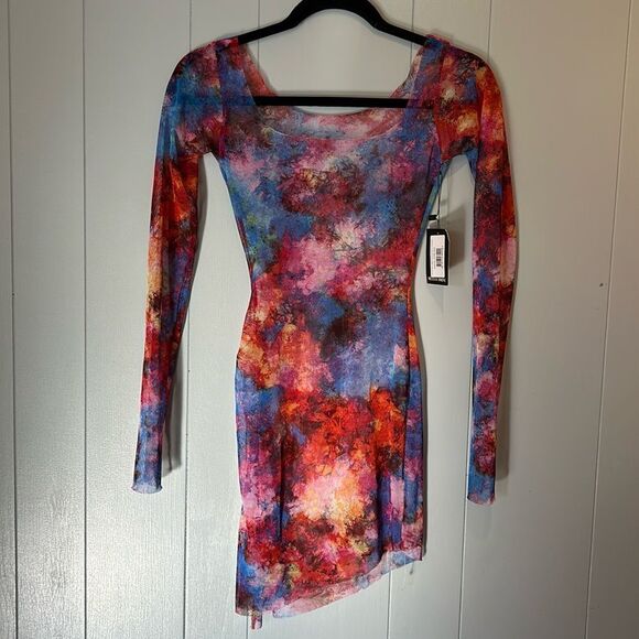 NWT Melissa Simone Sheer Yanis Mini Mesh Dress Size XS - Picture 1 of 2